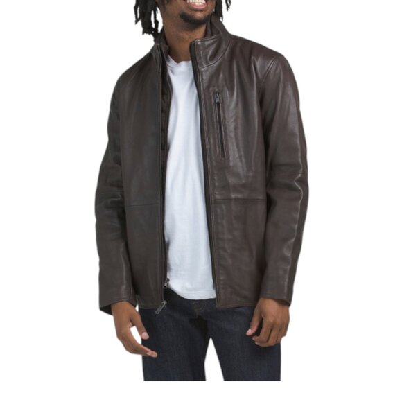ANDREW MARC Leather Wollman Jacket With Removable Bib - Picture 1 of 2